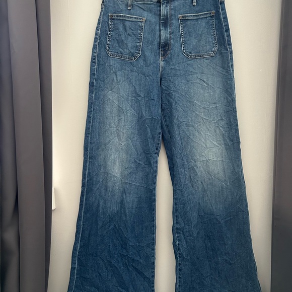 MOTHER Anthropologie The Hustler Roller Sneak Patch Pocket High-Rise Wide-Leg - Picture 9 of 12